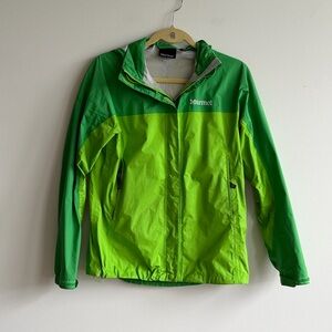 Marmot Green Lightweight Hooded Rain Jacket Size SP